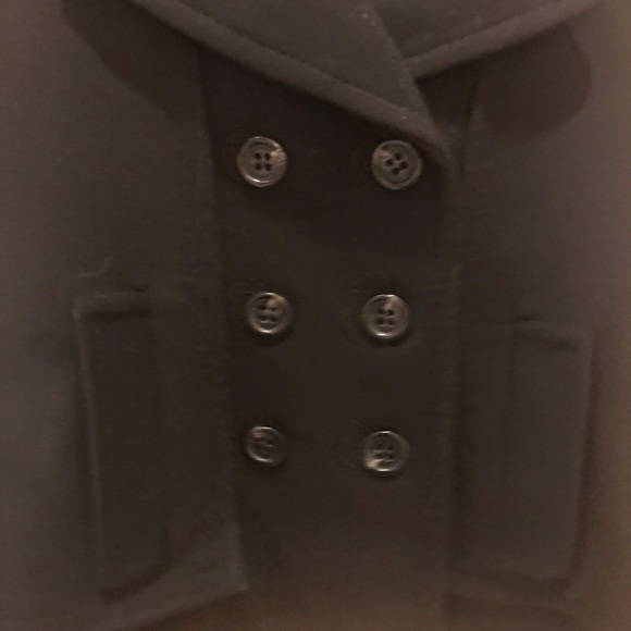 BCBG Double Breasted Wool Jacket Cropped Black - Picture 3 of 5